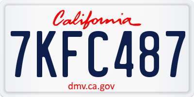 CA license plate 7KFC487