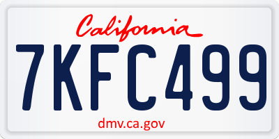 CA license plate 7KFC499