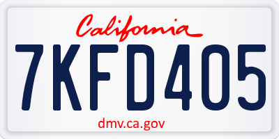 CA license plate 7KFD405