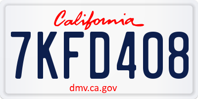 CA license plate 7KFD408
