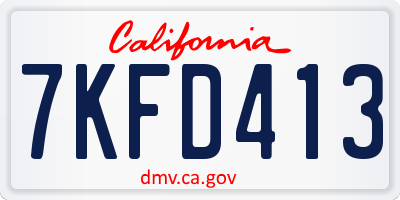 CA license plate 7KFD413