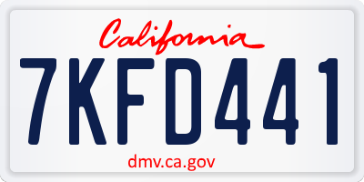 CA license plate 7KFD441