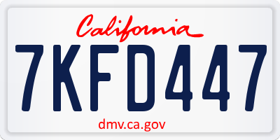 CA license plate 7KFD447