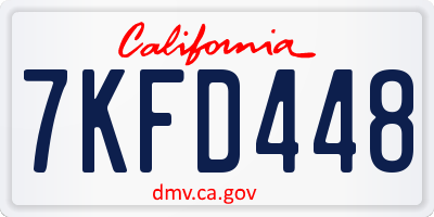 CA license plate 7KFD448