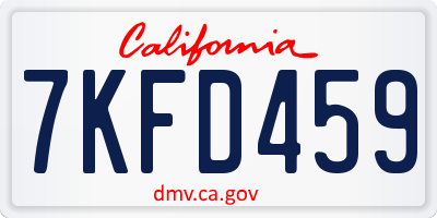 CA license plate 7KFD459