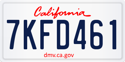 CA license plate 7KFD461