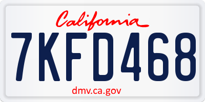 CA license plate 7KFD468