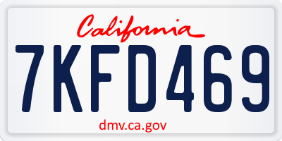 CA license plate 7KFD469
