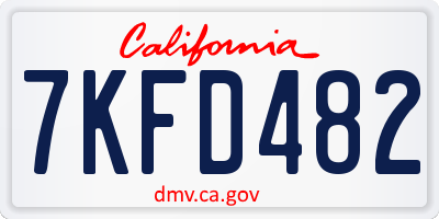 CA license plate 7KFD482