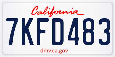 CA license plate 7KFD483