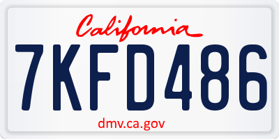 CA license plate 7KFD486