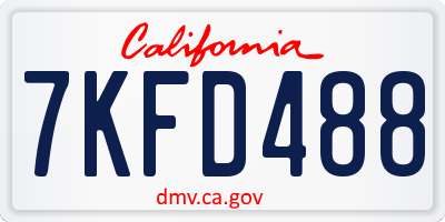 CA license plate 7KFD488