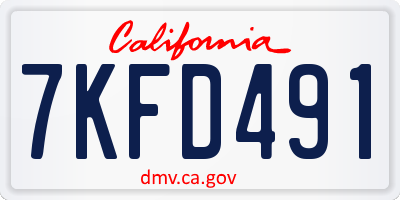 CA license plate 7KFD491