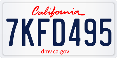 CA license plate 7KFD495