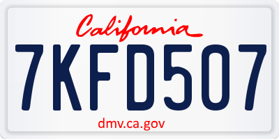 CA license plate 7KFD507