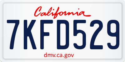 CA license plate 7KFD529