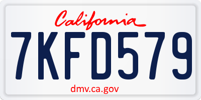 CA license plate 7KFD579