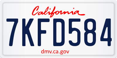 CA license plate 7KFD584