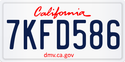 CA license plate 7KFD586