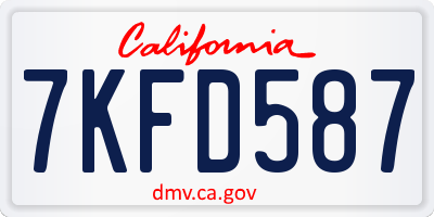 CA license plate 7KFD587