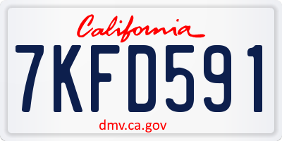 CA license plate 7KFD591