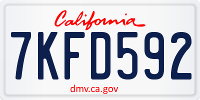 CA license plate 7KFD592