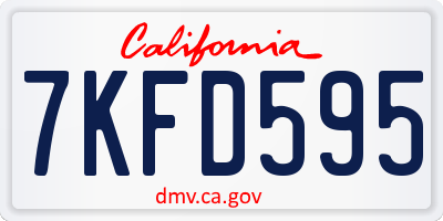 CA license plate 7KFD595