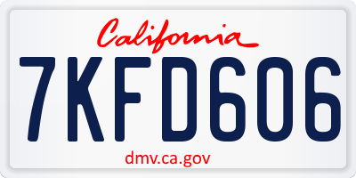 CA license plate 7KFD606