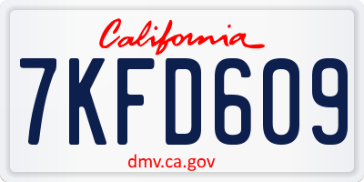CA license plate 7KFD609
