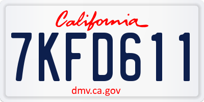 CA license plate 7KFD611