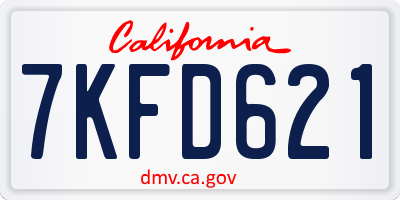 CA license plate 7KFD621