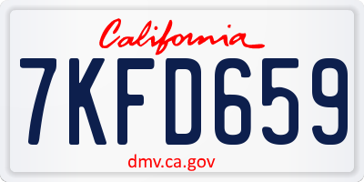 CA license plate 7KFD659
