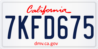 CA license plate 7KFD675