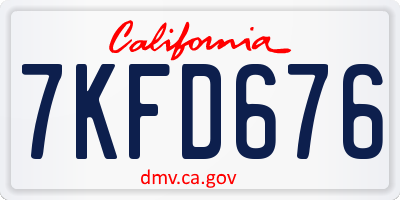 CA license plate 7KFD676