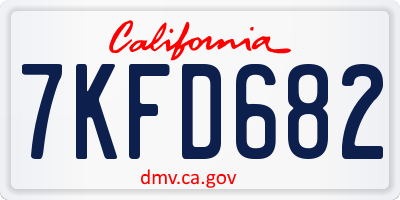 CA license plate 7KFD682