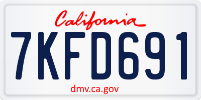 CA license plate 7KFD691