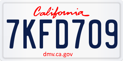 CA license plate 7KFD709