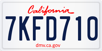 CA license plate 7KFD710