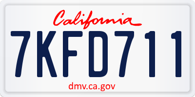 CA license plate 7KFD711