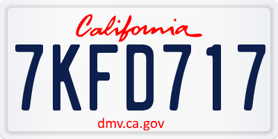CA license plate 7KFD717