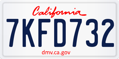 CA license plate 7KFD732