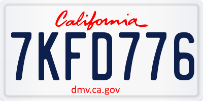CA license plate 7KFD776