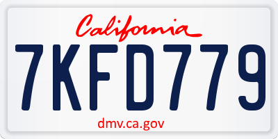 CA license plate 7KFD779