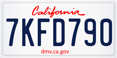 CA license plate 7KFD790