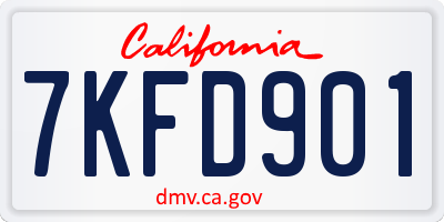 CA license plate 7KFD901
