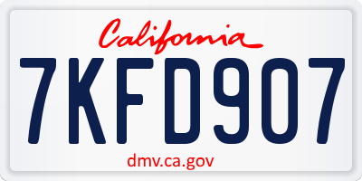 CA license plate 7KFD907