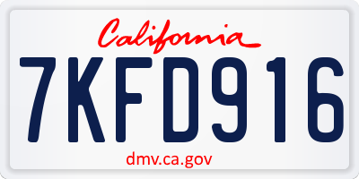 CA license plate 7KFD916
