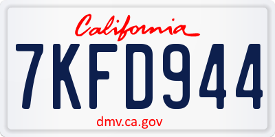 CA license plate 7KFD944