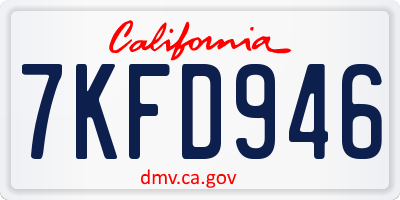 CA license plate 7KFD946