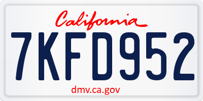 CA license plate 7KFD952